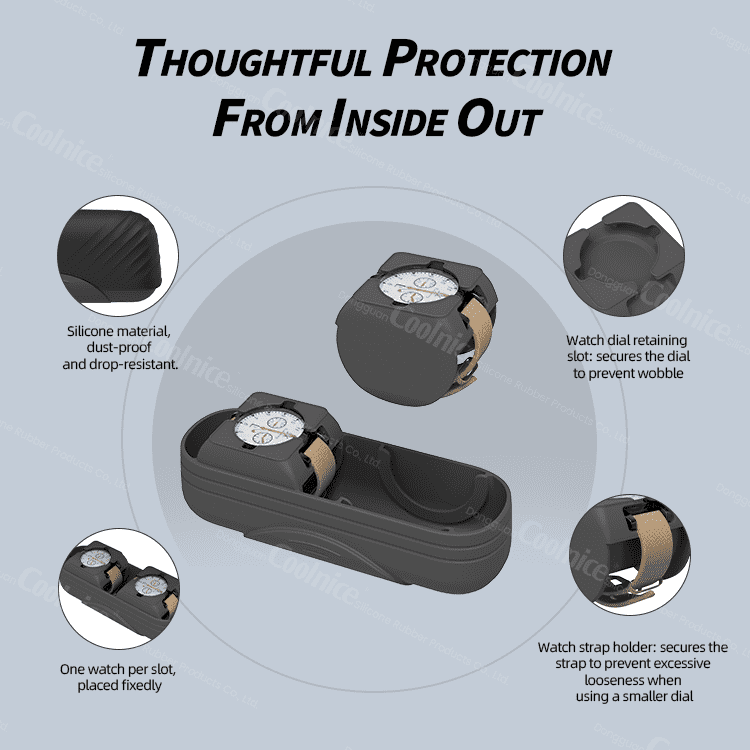 Silicone protective watch case with anti-shock and dust-proof design