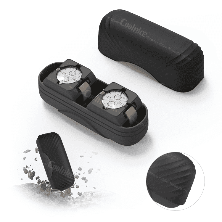 Shockproof silicone double watch storage box for travel