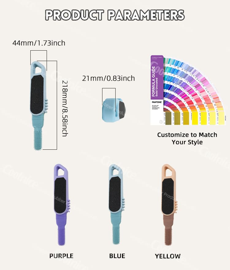 Multi-Color Silicone Foot Brush with Customizable Options