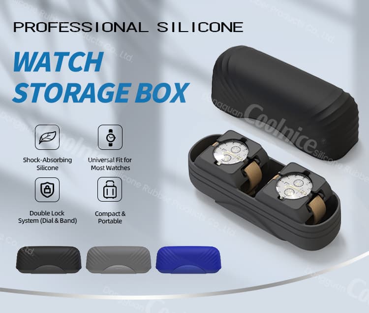 Professional silicone watch storage box for double watches