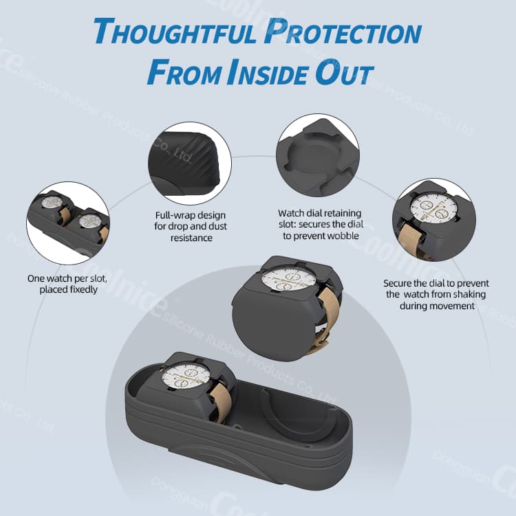 Inside-out protection design of silicone watch case
