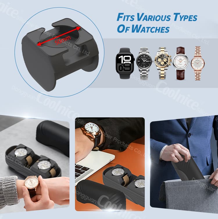 Universal silicone watch case fits various watch types