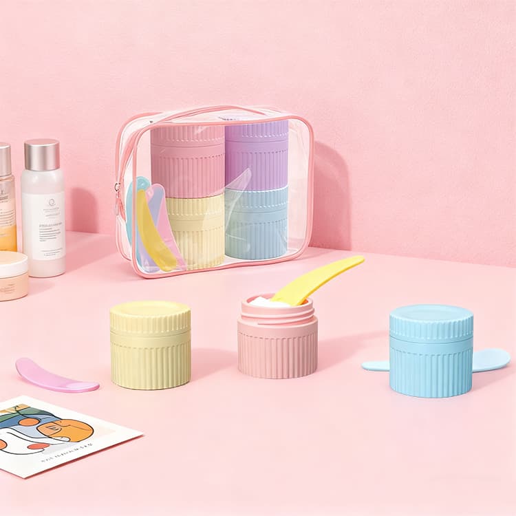 Travel cosmetic jars for skincare and beauty storage