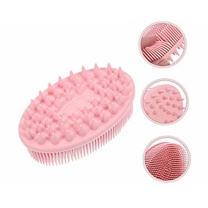Silicone bath massage brush for exfoliating, body washing, and skin stimulation