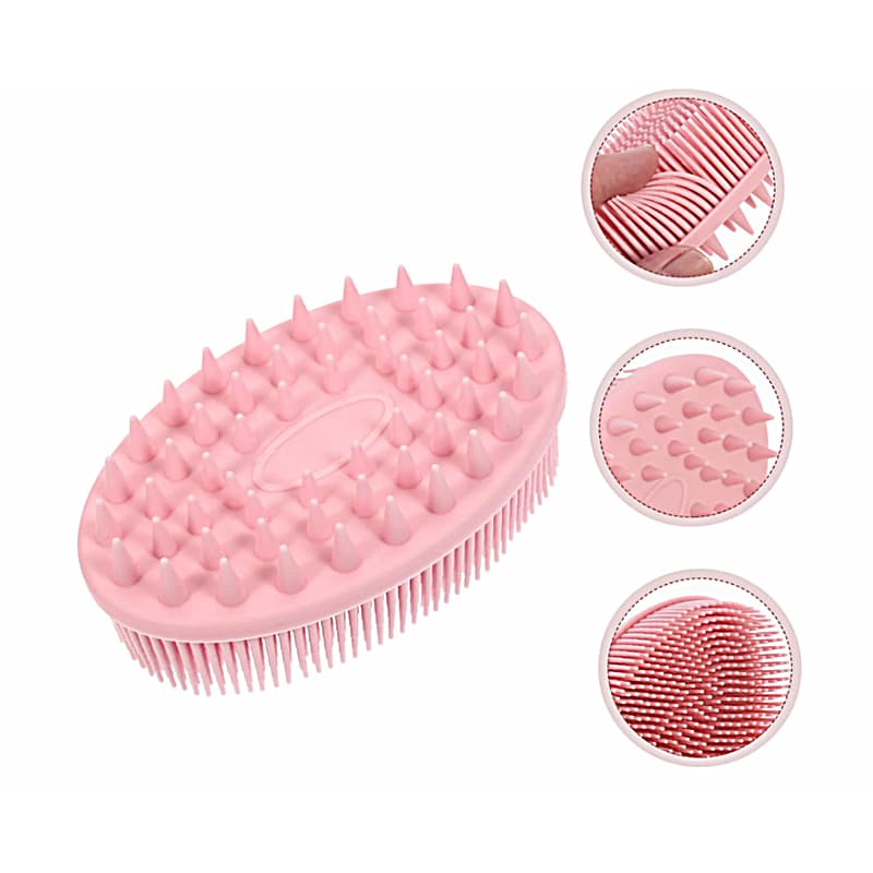 Silicone bath massage brush for exfoliating, body washing, and skin stimulation