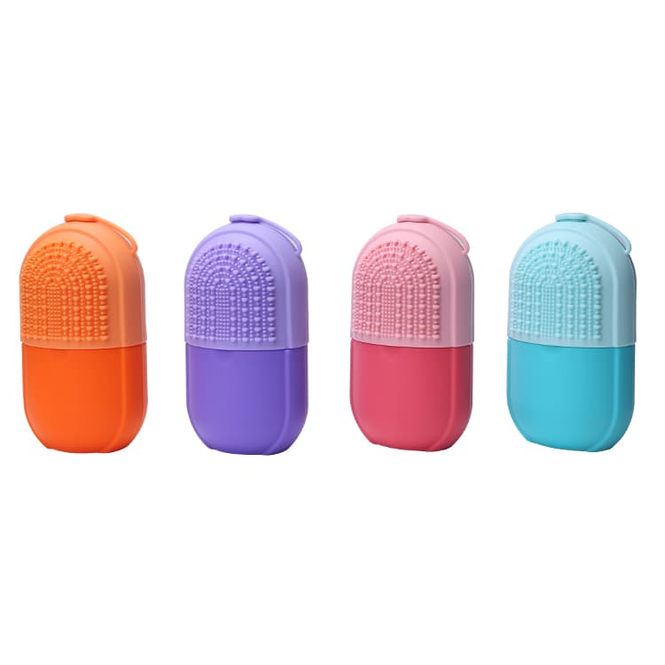 Four color options of 3 in 1 silicone facial ice rollers