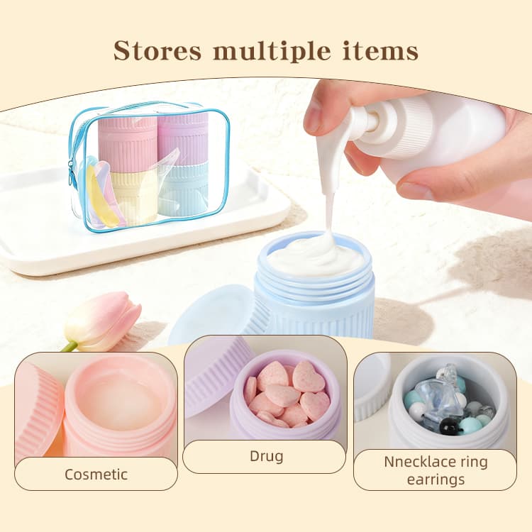 Cosmetic jar set for multiple storage uses