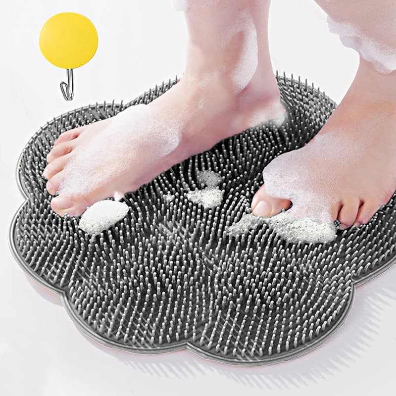 Silicone foot massage and cleaning brush for shower exfoliating