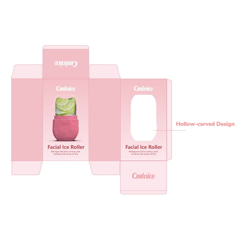 Pink packaging box design for Coolnice Facial Ice Roller