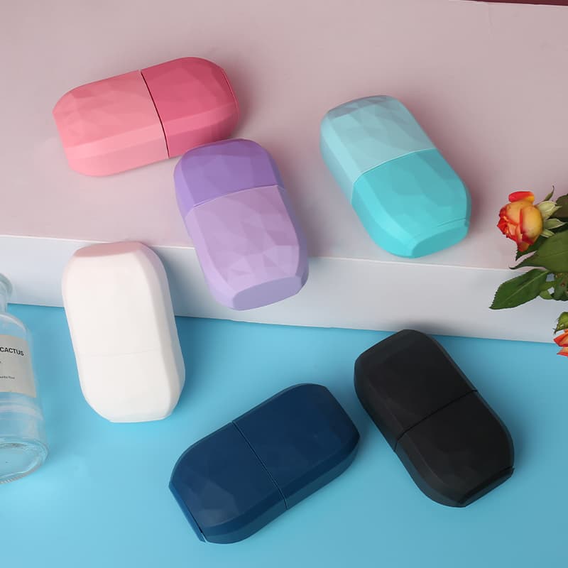 Top view of colorful silicone ice cube rollers with diamond texture
