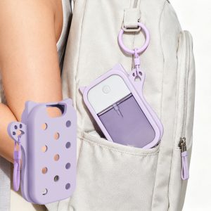 Outdoor silicone protective sleeve for small portable electronic device with ventilation holes and clip attachment