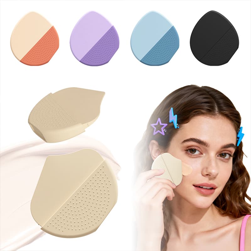 Silicone makeup foundation applicator pads in assorted colors