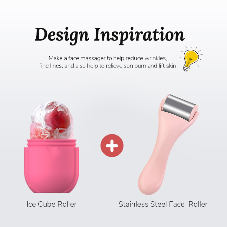 Design concept combining ice cube roller and stainless steel roller