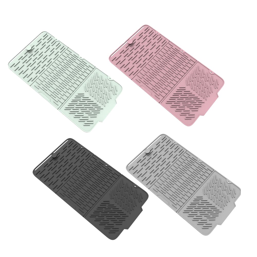 Four color options of foldable silicone drying mat