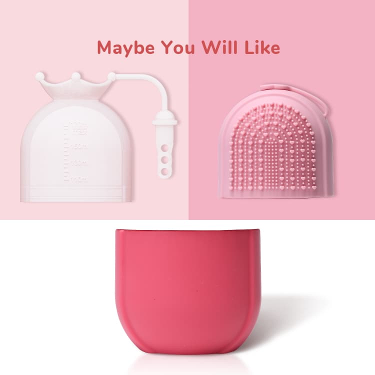 Pink and white silicone facial ice roller accessories