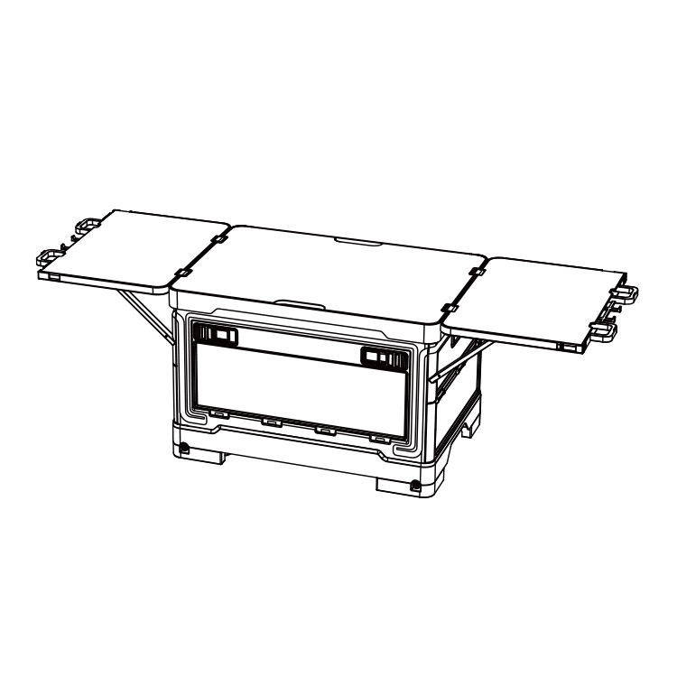 Foldable Storage Box with Expandable Tabletop