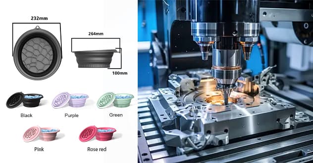 Custom silicone ice bath bowl mold manufacturing and color options with precision CNC tooling