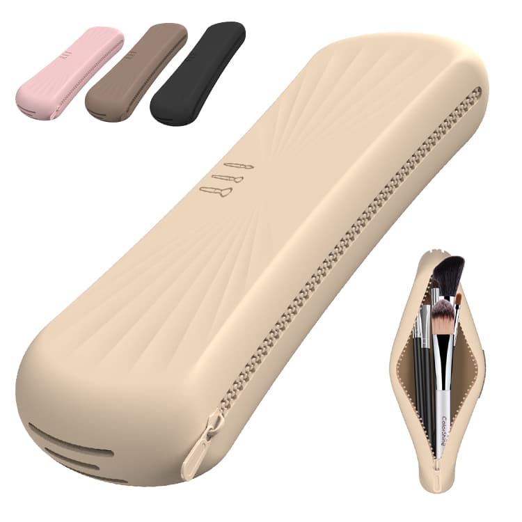 Silicone makeup brush bag in multiple colors