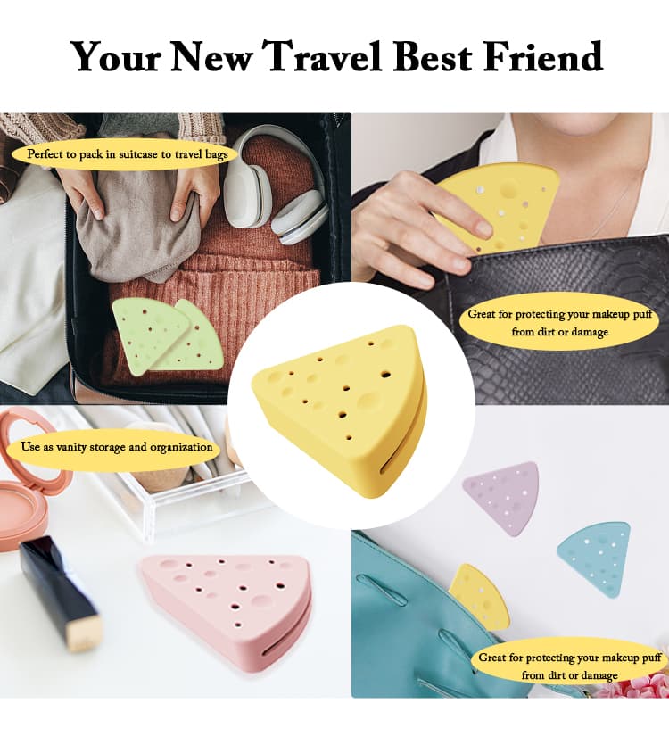 Portable Silicone Makeup Puff Holder for Travel Storage