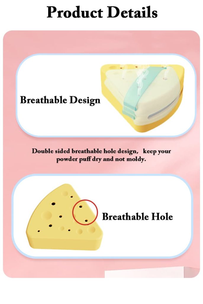 Breathable Silicone Makeup Puff Case with Vent Holes