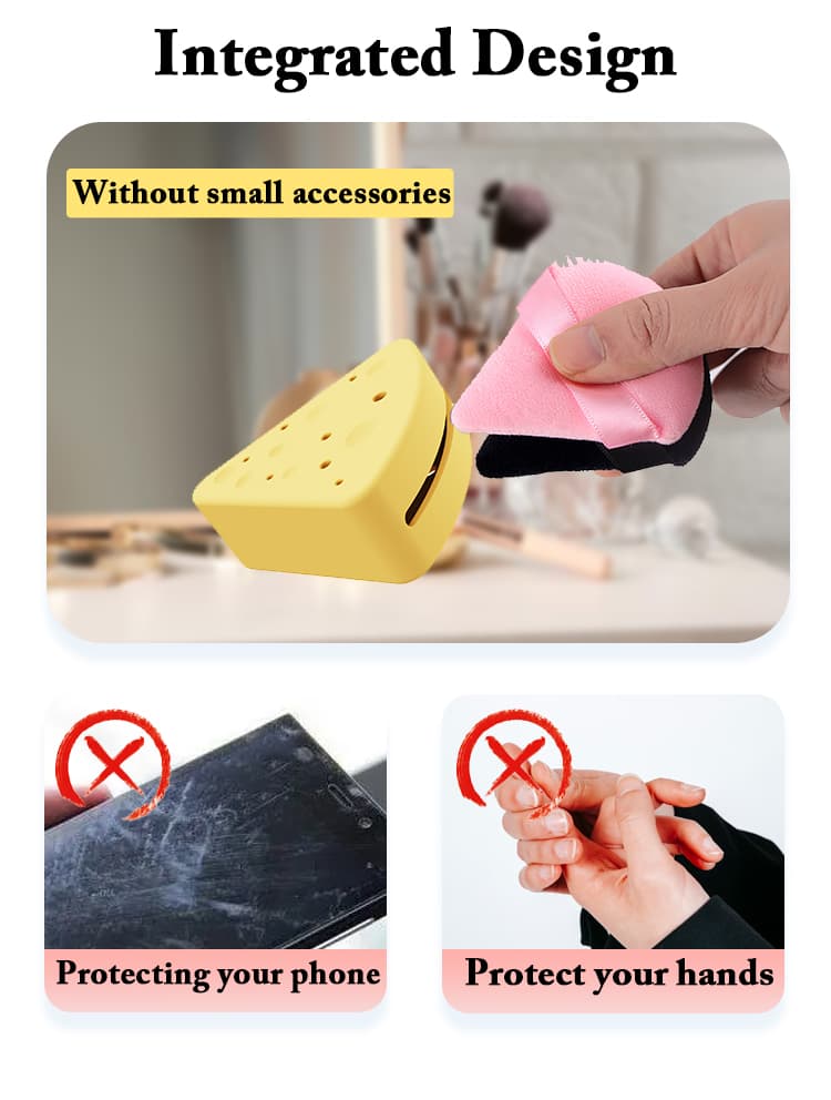 Integrated Silicone Puff Holder with No Extra Accessories