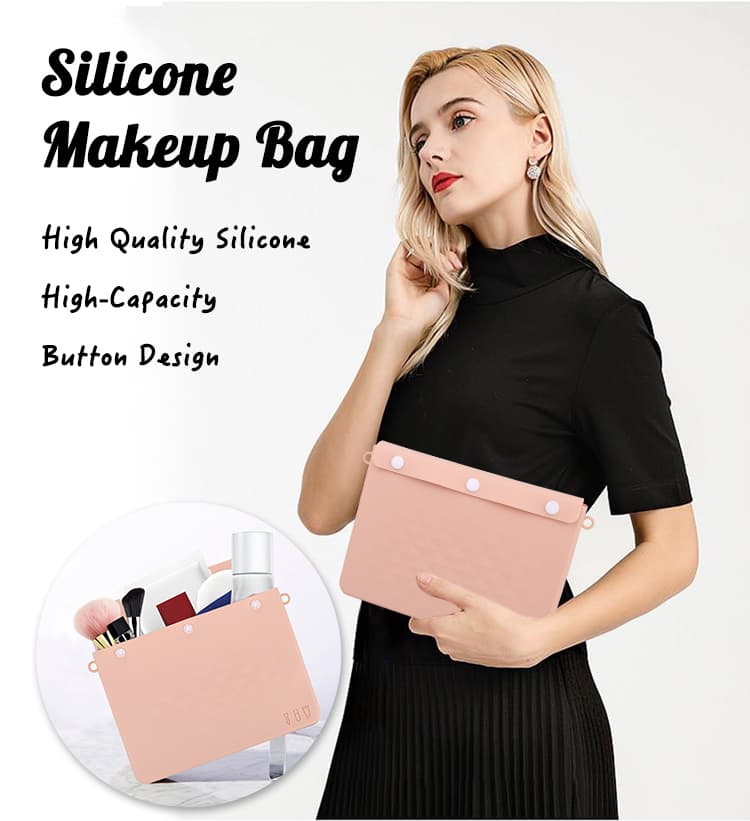 Silicone makeup bag for organizing beauty essentials