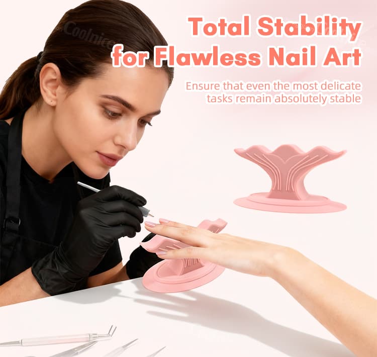 Silicone hand rest providing total stability for flawless nail art