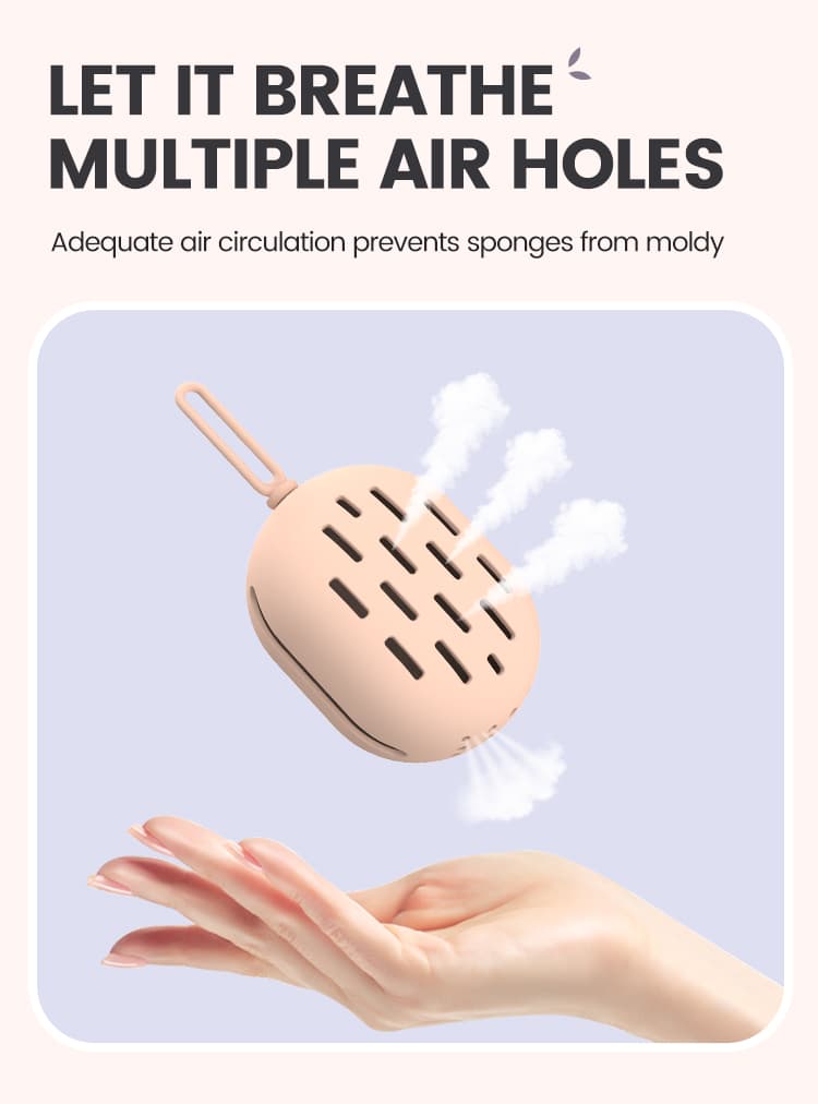 Ventilated silicone beauty sponge bag releasing airflow