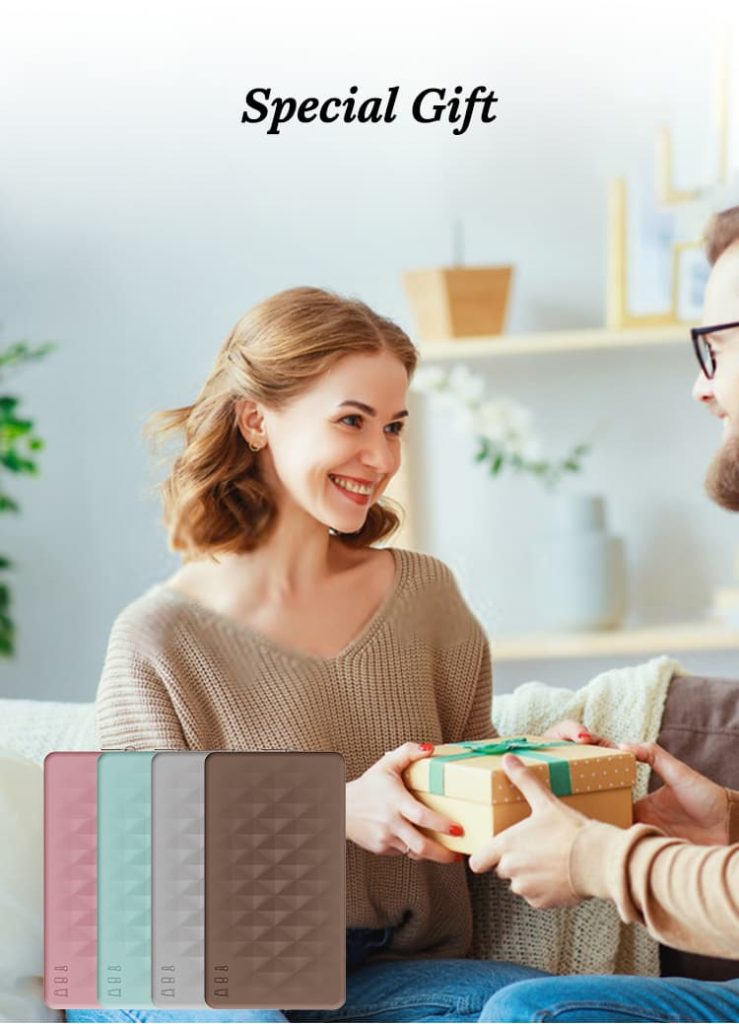 Silicone makeup bag displayed as a special gift option in multiple colors.