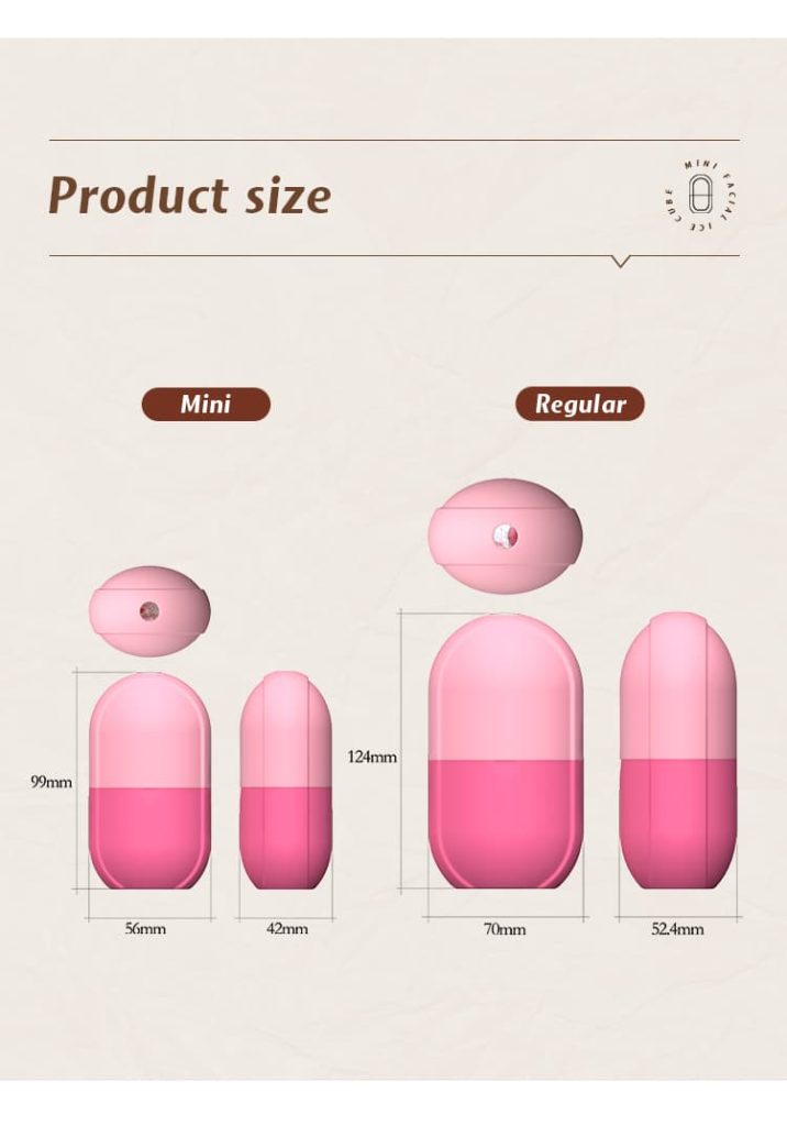 Facial Ice Cube Roller Size Chart