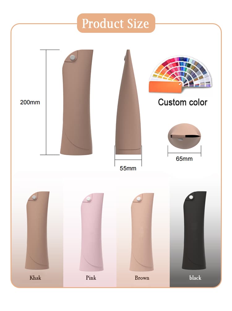 Product size chart of vertical silicone makeup brush holder
