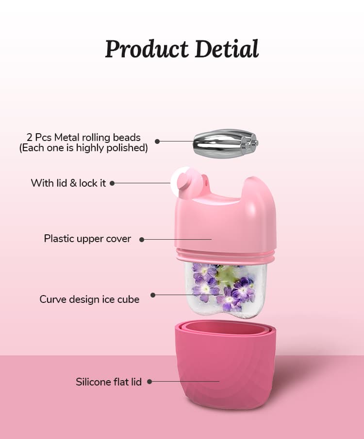 Exploded view of silicone ice face roller showing each part