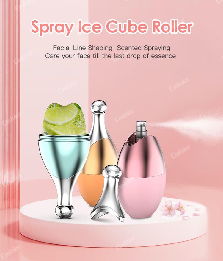 Spray Ice Cube Roller for Face Cooling and Hydration