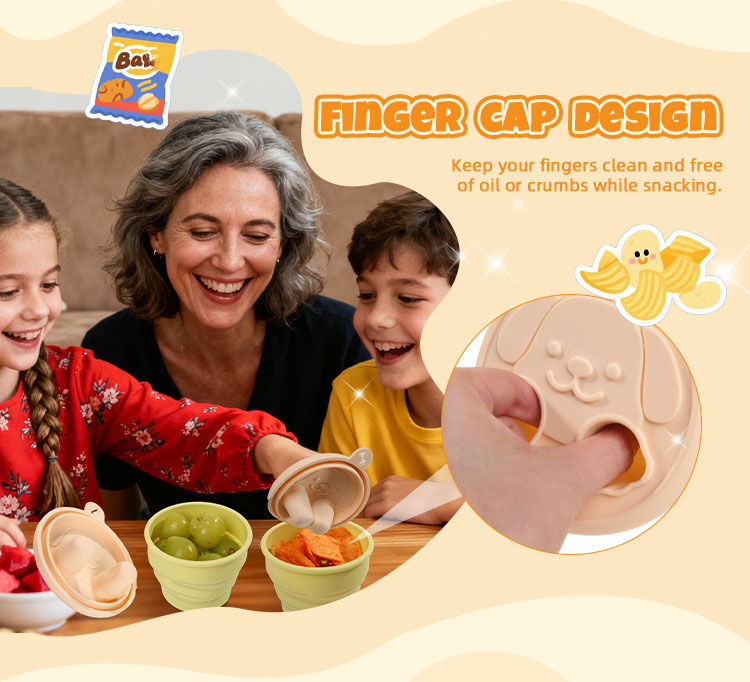 Collapsible Silicone Snack Container OEM/ODM | No-Dirty-Hands Snack Cup ...