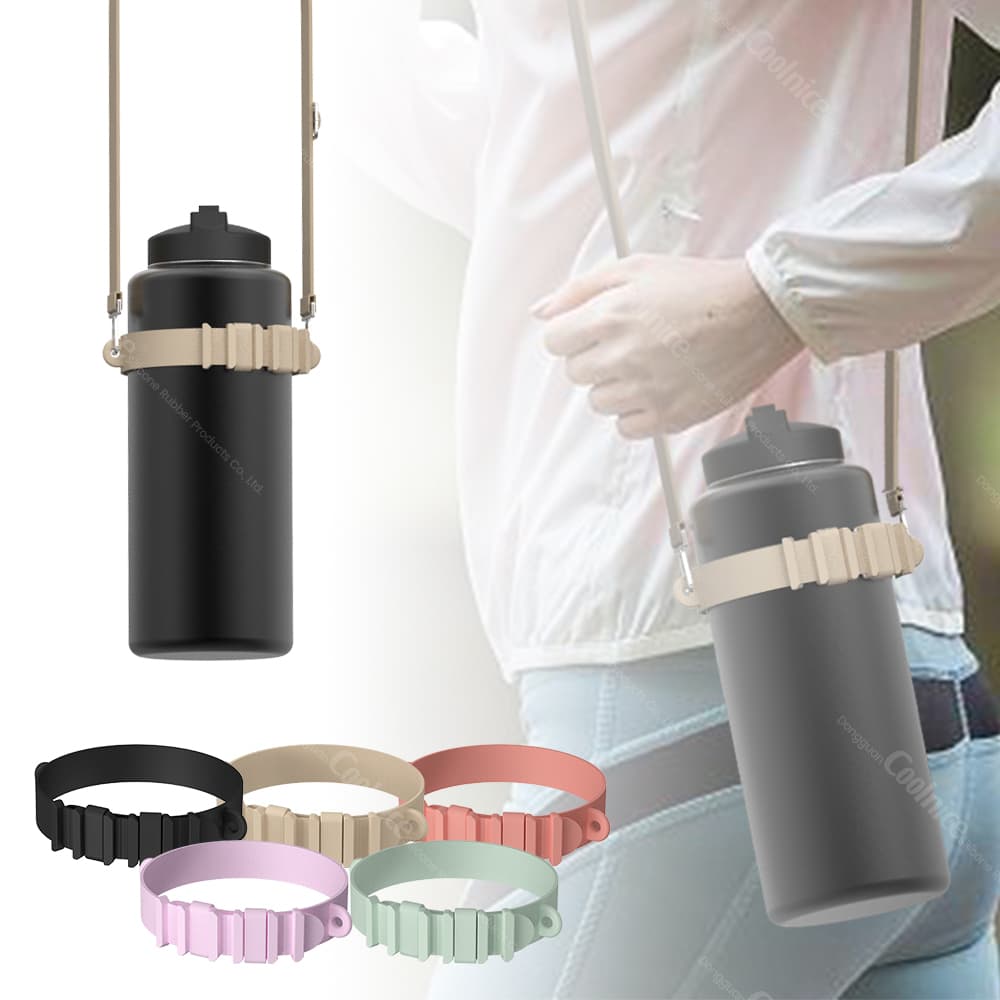 Adjustable silicone bottle holder ring with multiple color options