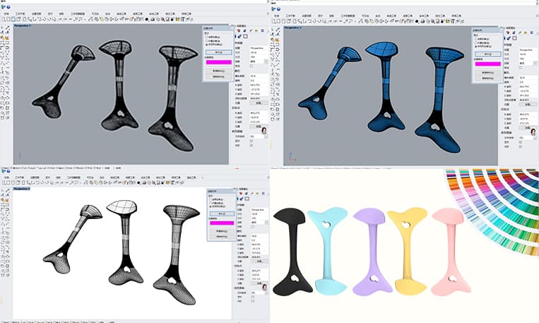 Custom silicone eye makeup tools 3D design and color matching