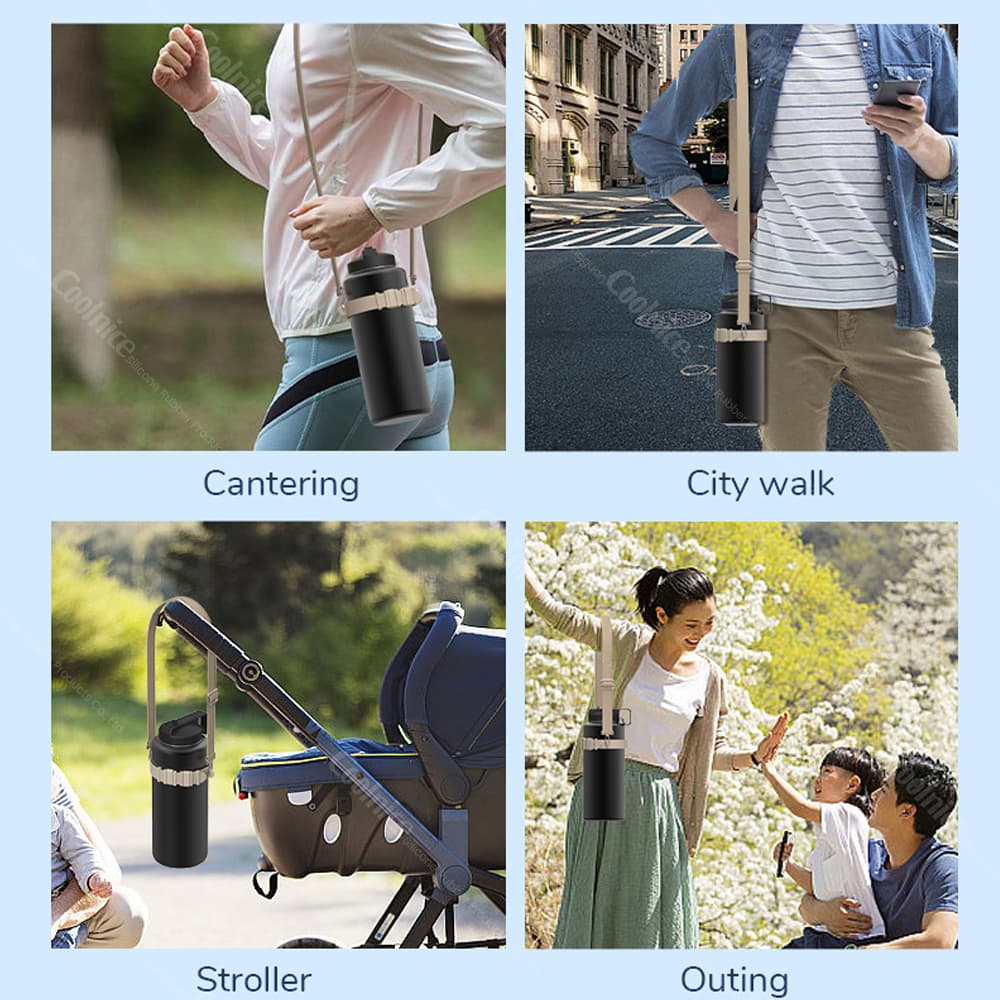 Multi-use silicone bottle holder ring for walking and stroller