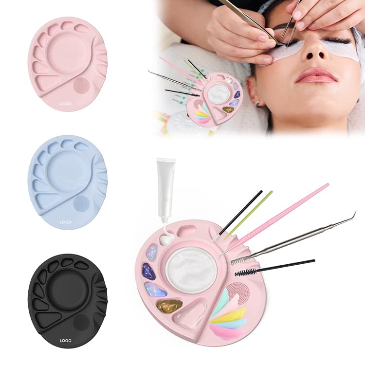 Silicone makeup mixing palette available in multiple colors with logo option