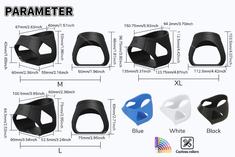 Silicone ankle brace parameters and multiple color options
