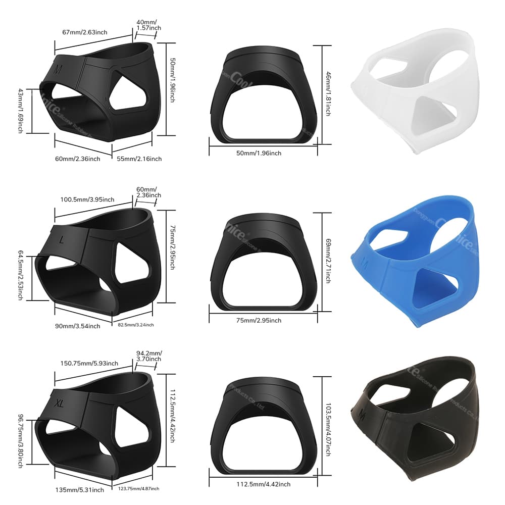 Silicone Heel Sleeve Size Chart and Dimensions