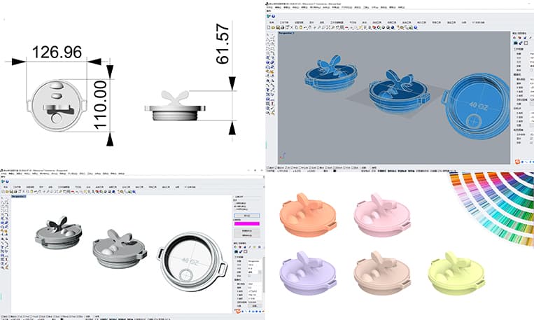 custom silicone lid design and color matching