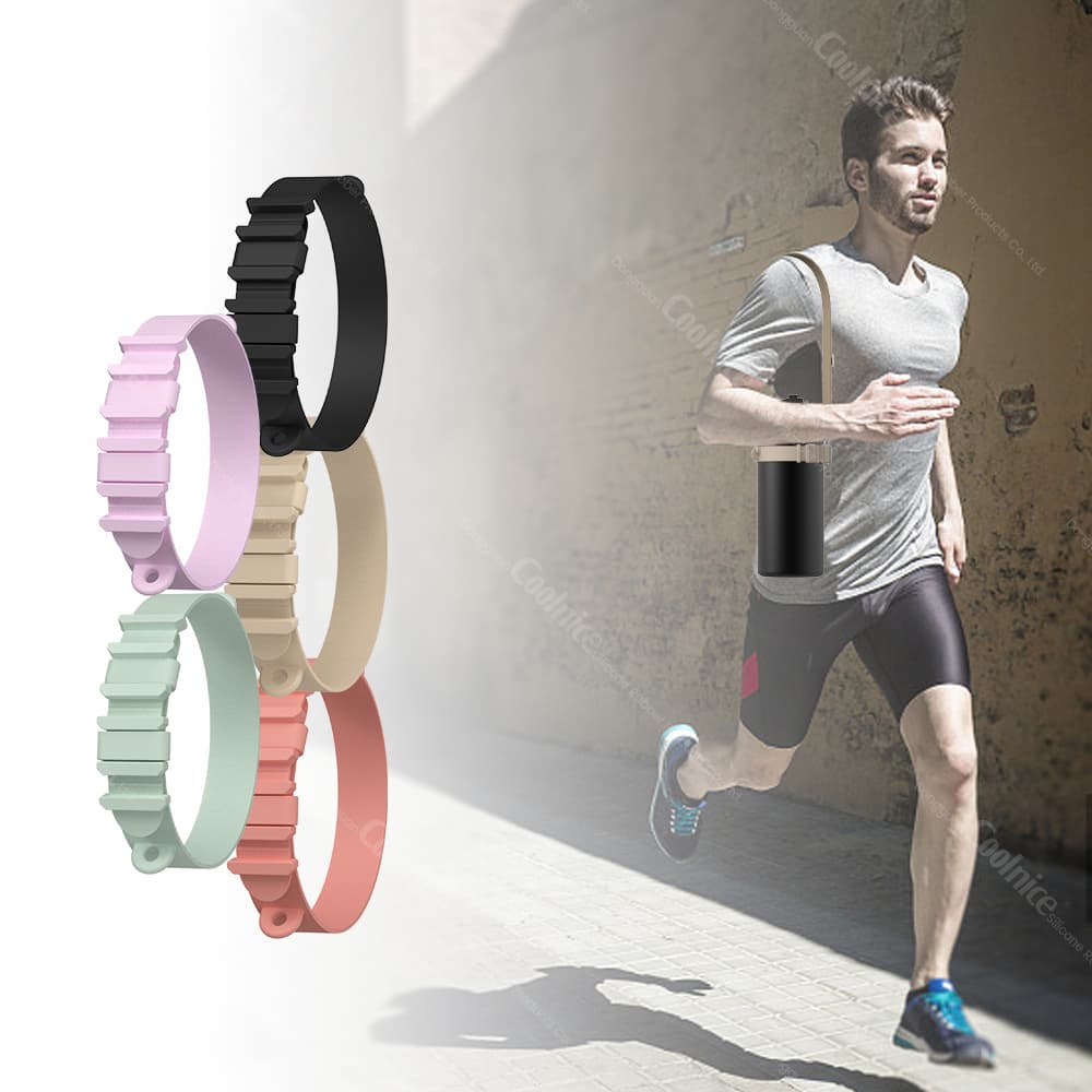 Colorful adjustable silicone bottle holder rings