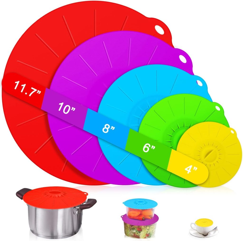 custom silicone lids in multiple sizes for containers