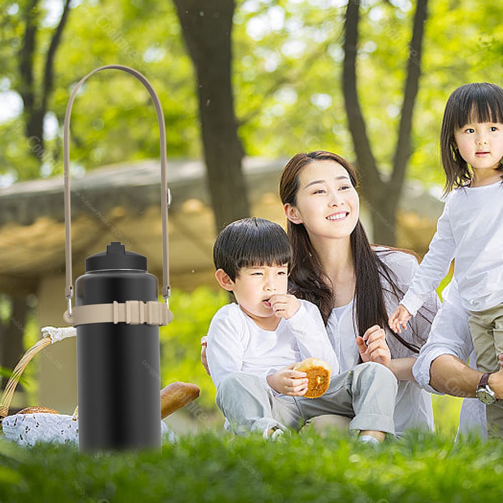 Silicone bottle holder ring for family outdoor activities