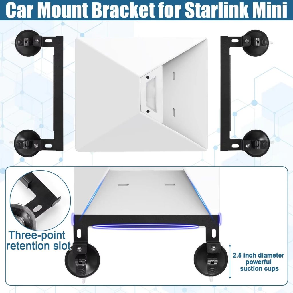 Starlink Mini Car Mount Bracket with Suction Cups