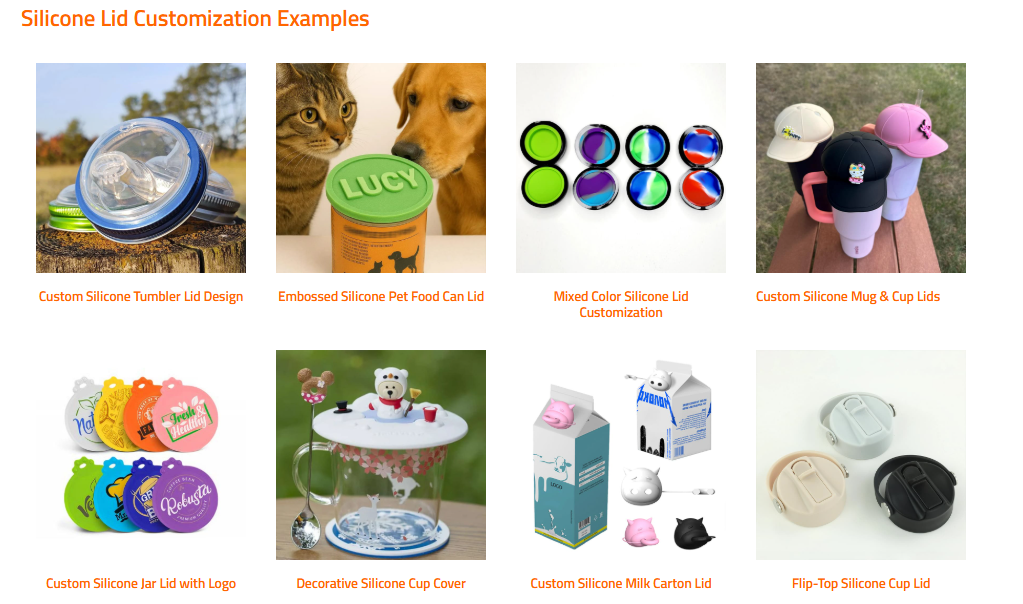 Silicone Lid Customization Examples