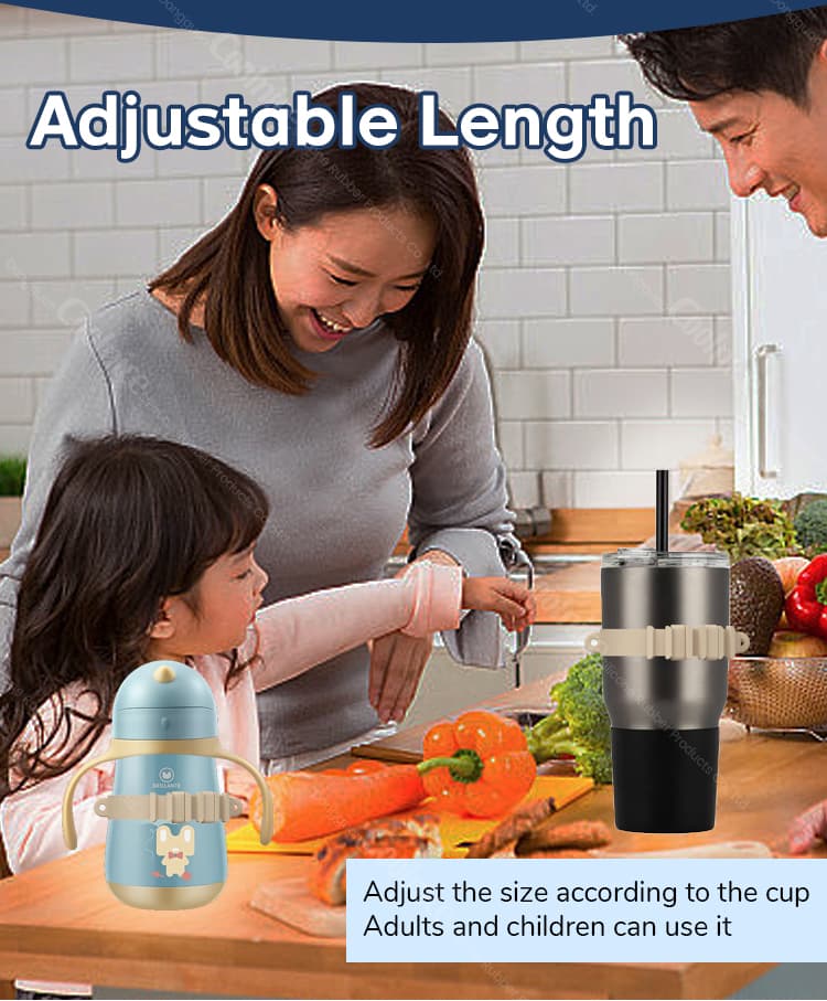 Adjustable silicone bottle holder ring for adults and children