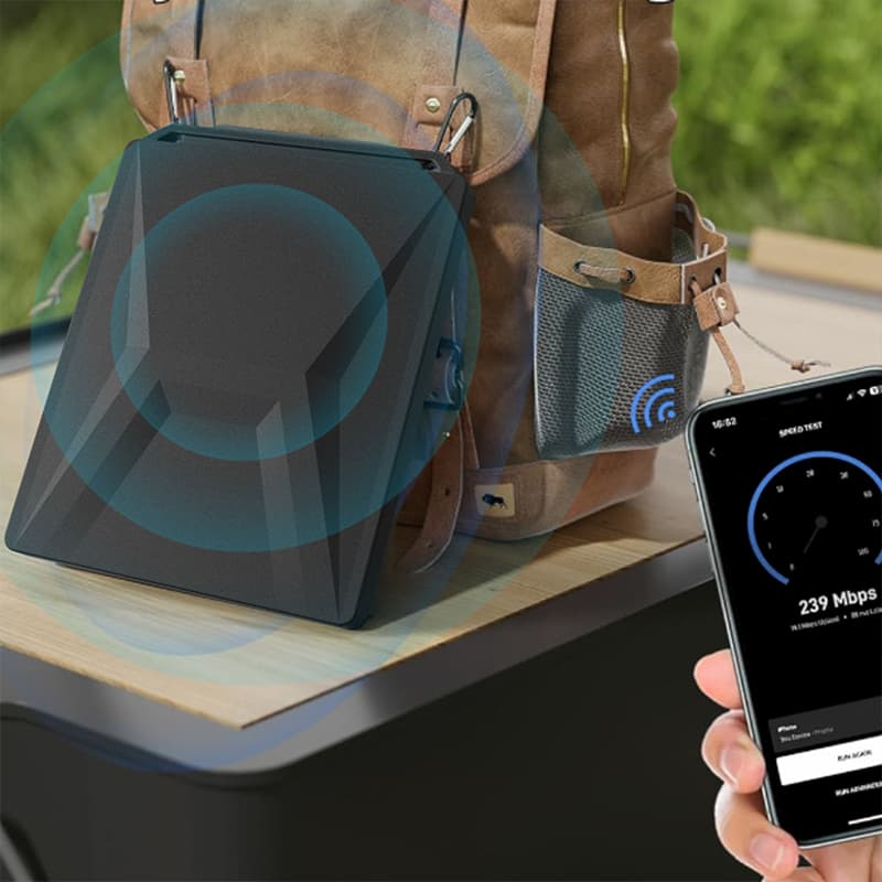 Starlink Mini silicone protective case with dual hooks for backpack hanging