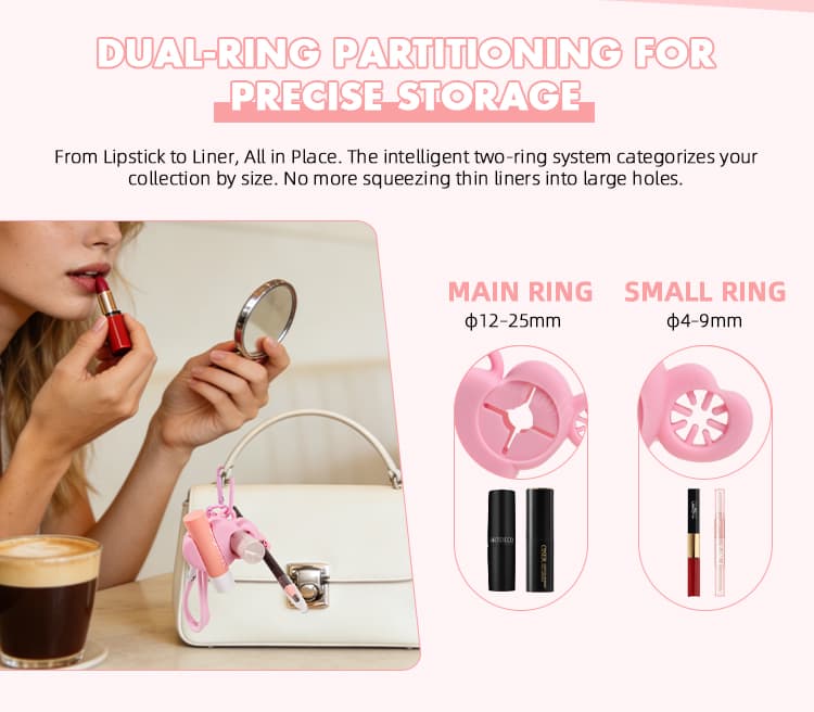 Dual-ring silicone lip gloss holder size guide