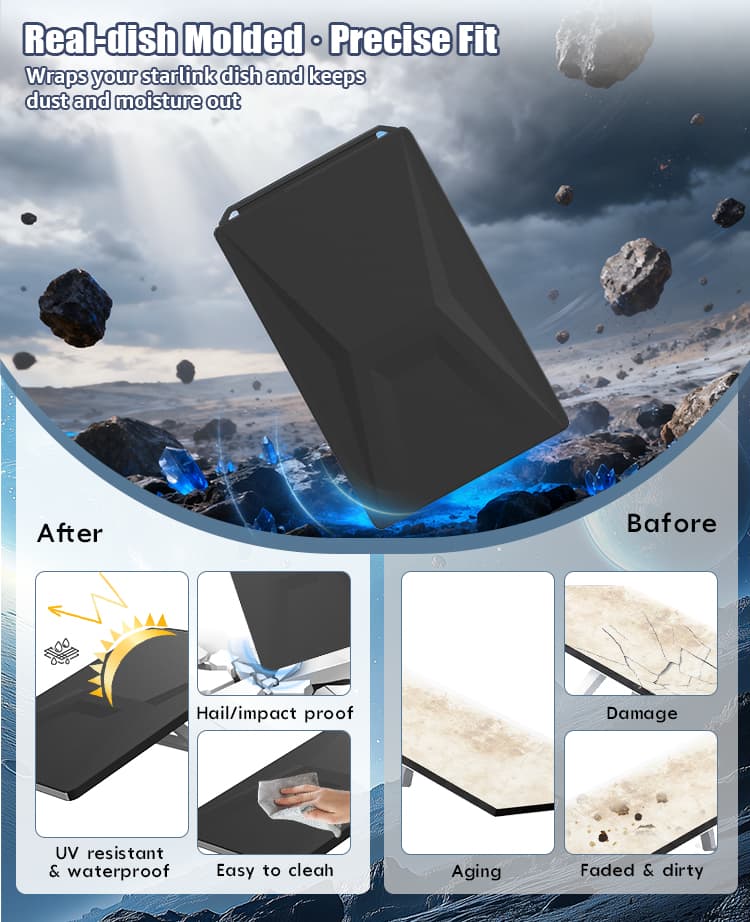Precision-molded silicone cover for Starlink Gen 3 with UV-resistant, impact-proof, waterproof protection